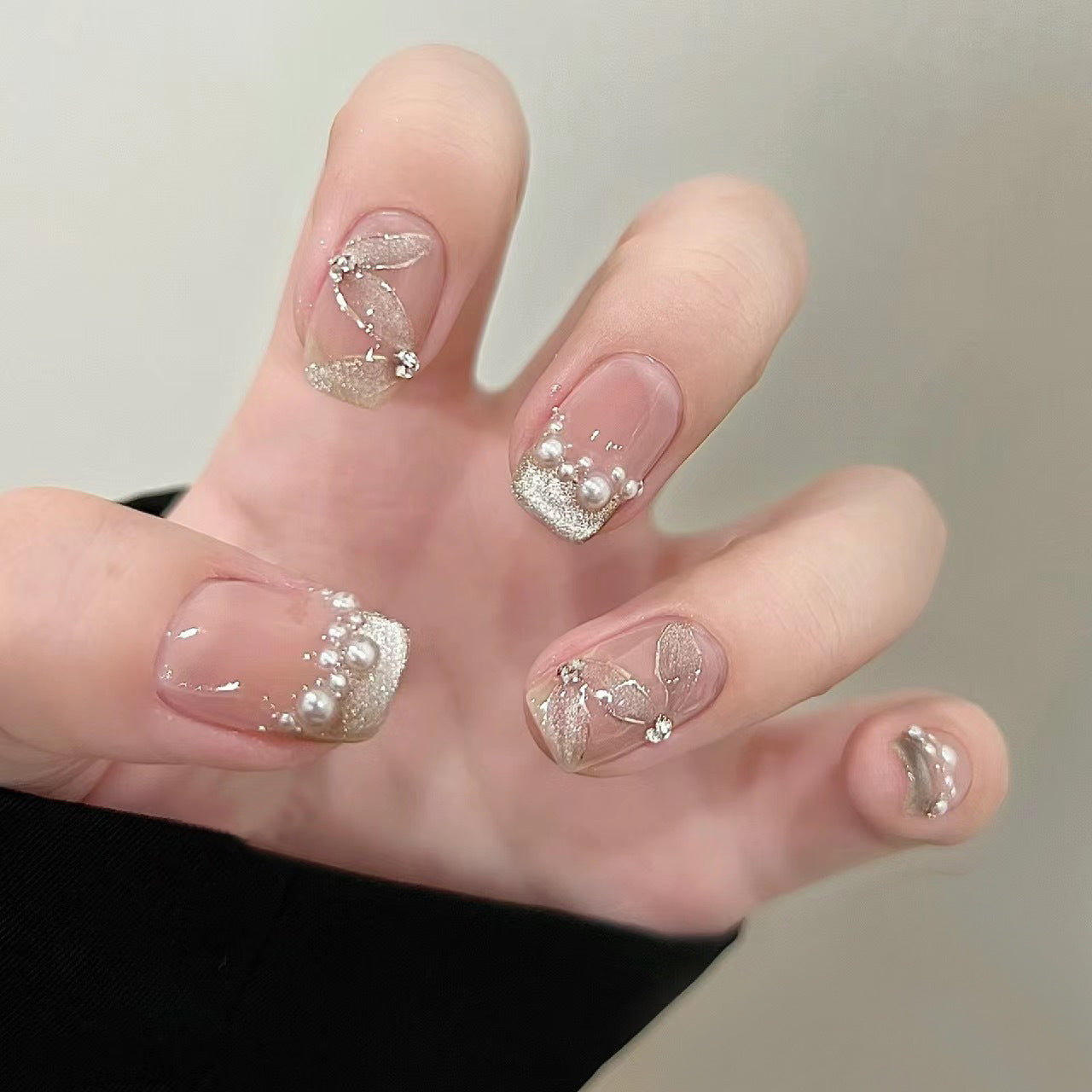 Silken Bow Pearl French Press-On Nails