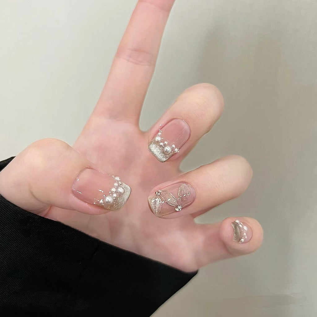 Silken Bow Pearl French Press-On Nails