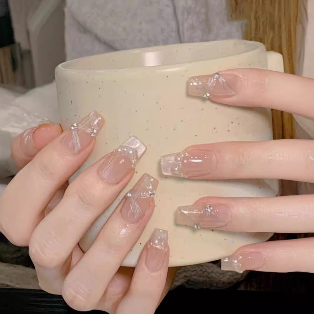 Silken Bow Pearl French Press-On Nails