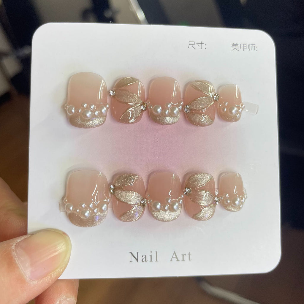 Silken Bow Pearl French Press-On Nails